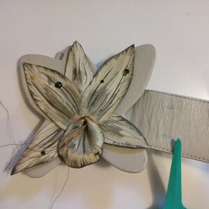 Vintage Waldorf Creations Wide Leather  Statement Belt